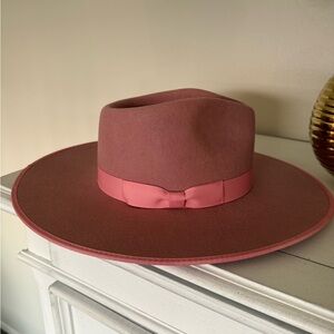 Lack Of Color Pink Wide-Brimmed Hat S 55CM
